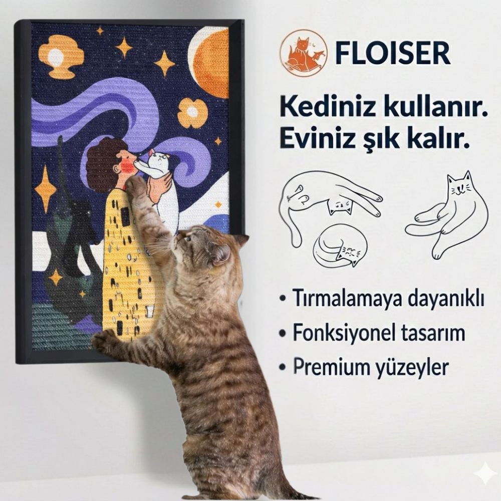 FLOISER Dekoratif Kedi Tırmalama Paneli